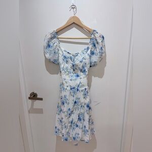Blu Pepper Blue Floral Midi Dress
